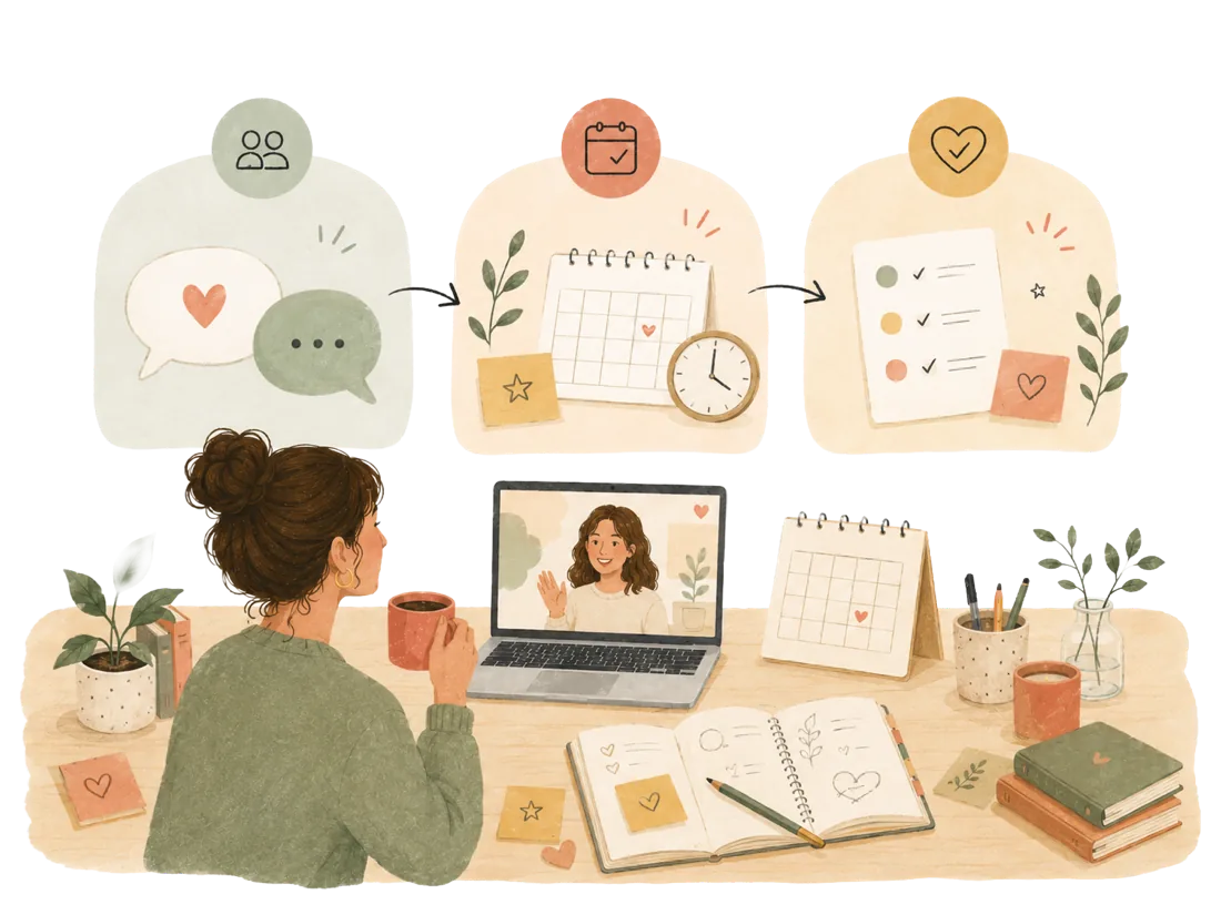 Ondernemer aan een bureau met drie aanbodformules en prijzen